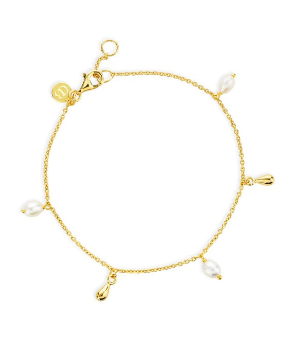 Gold Tone Claudia Bradby Lagertha Pearl Drop Bracelet