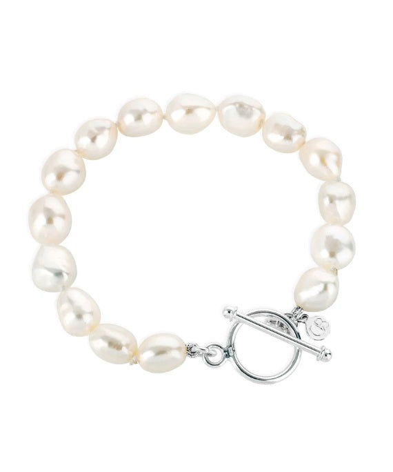 Sterling Silver Claudia Bradby Baroque Pearl Bracelet