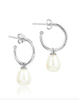 Sterling Silver Claudia Bradby Small Favourite Pearl Hoop Earrings