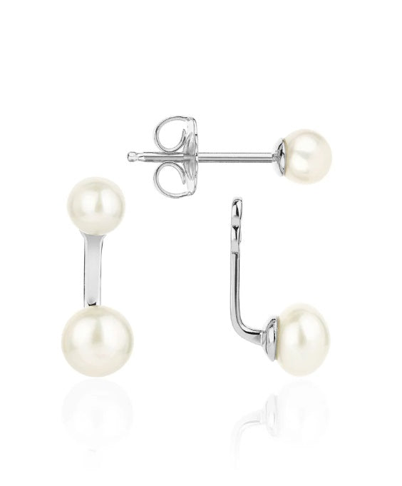 Sterling Silver Claudia Bradby Mermaid Mini Pearl Duo Earrings