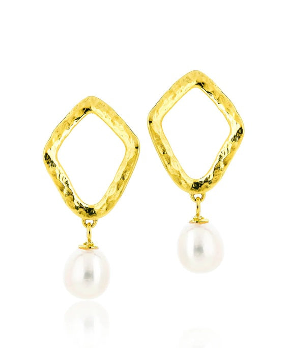 Gold Tone Claudia Bradby Thalassa Ripple Drop Earrings