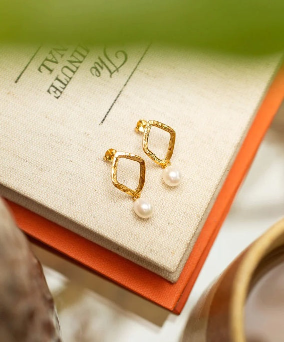 Gold on Sterling Silver Claudia Bradby Thalassa Ripple Drop Earrings