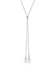 Sterling Silver Claudia Bradby Angelina Pearl Lariat Necklace