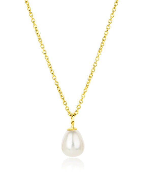 Gold Tone Claudia Bradby Favourite Pearl Drop Necklace