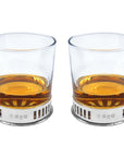 Pewter Base 11oz MONACO WHISKEY OR RUM DOUBLE GLASS TUMBLER SET