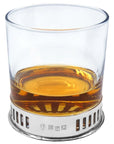 Pewter Base 11oz MONACO WHISKEY OR RUM DOUBLE GLASS TUMBLER SET