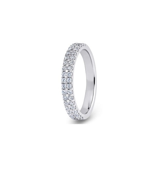 Platinum 0.37ct 2 Row Diamond Half Eternity Ring