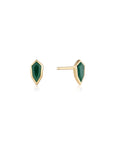Gold Vermeil Ania Haie Malachite Emblem Stud Earrings