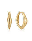 Gold Vermeil Ania Haie Wave Huggie Hoop Earrings