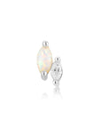 Sterling Silver Ania Haie Kyoto Opal and Sparkle Marquise Barbell Single Earring