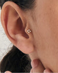 Gold Vermeil Ania Haie Sparkle Cross Barbell Single Earring