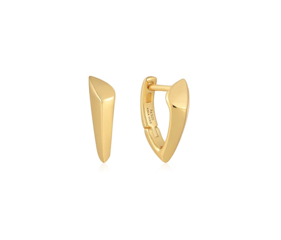 Gold Vermeil Ania Haie Arrow Huggie Hoop Earrings