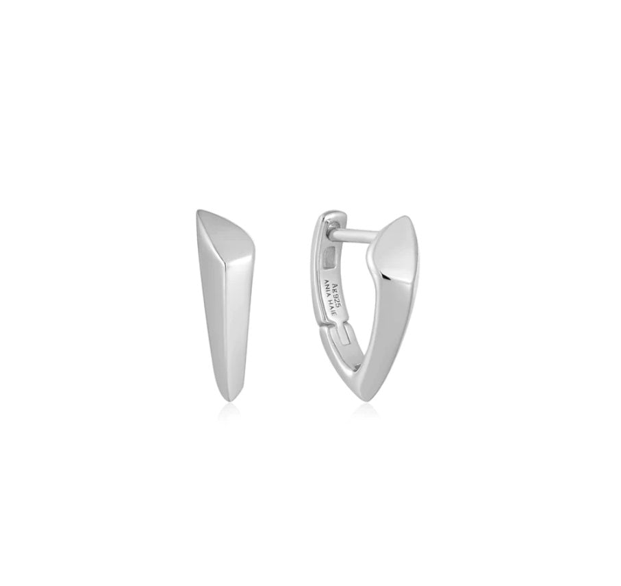 Sterling Silver Ania Haie Arrow Huggie Hoop Earrings