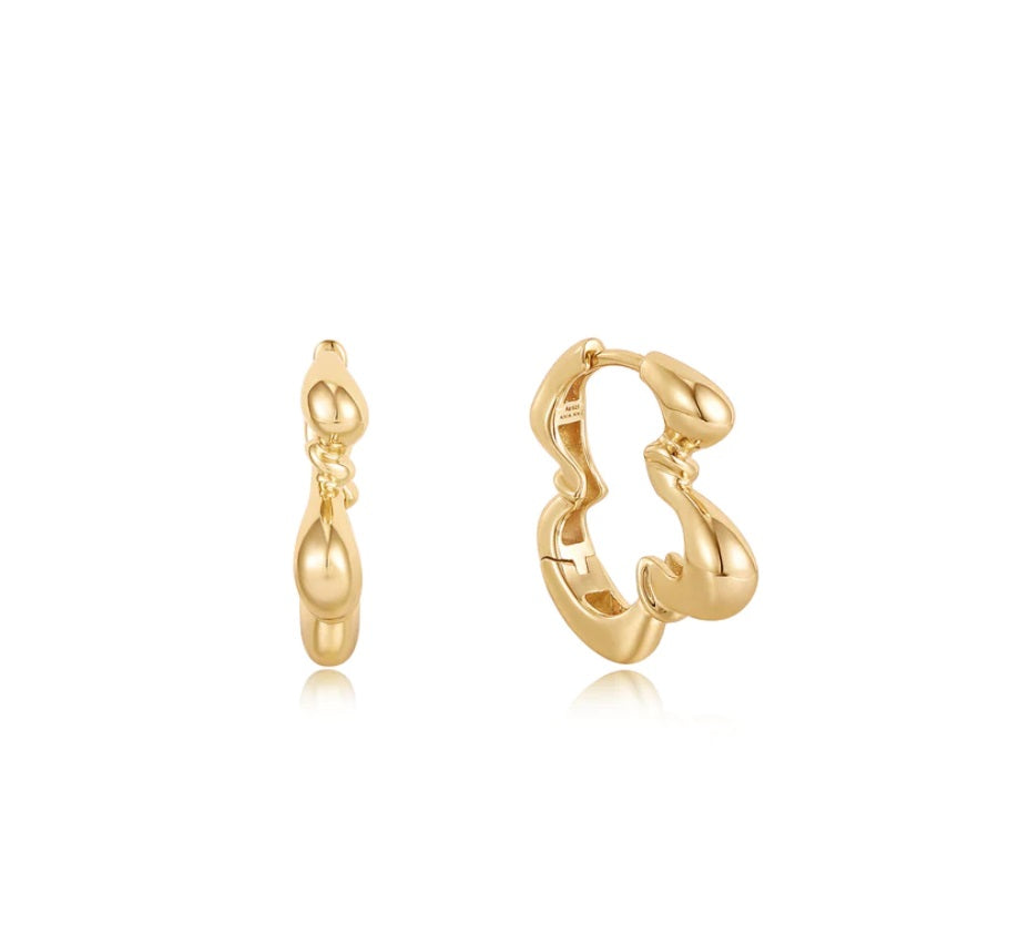 Gold Vermeil Ania Haie Twisted Wave Hoop Earrings
