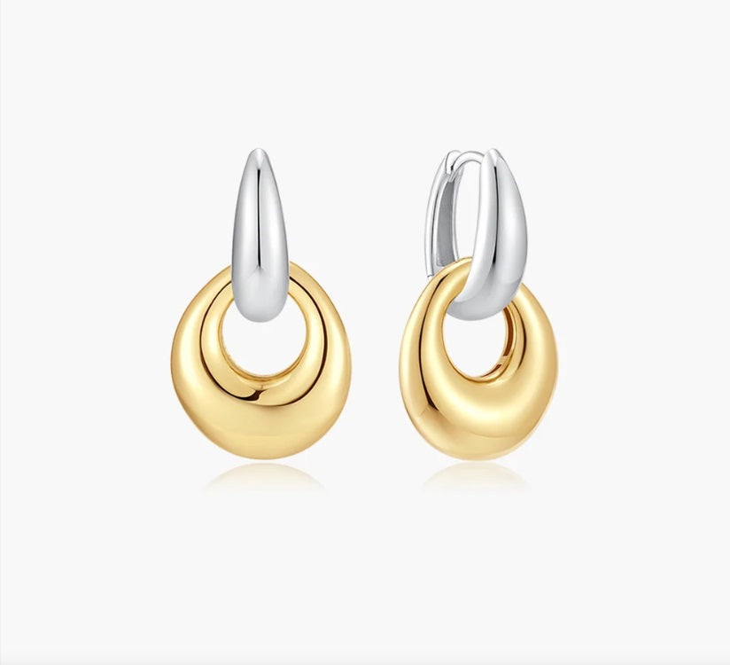 Sterling Silver Ania Haie Hollow Organic Pebble Drop Earrings
