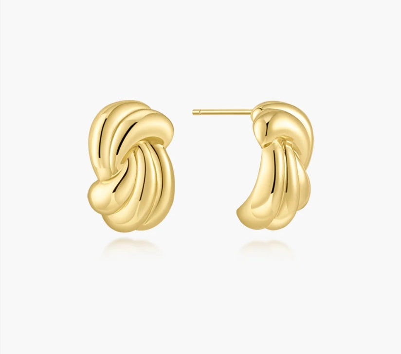 Gold Vermeil Ania Haie Gold Ripple Twist Stud Earrings