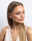 Sterling Silver Diamonfire Oval Cluster Stud Earrings
