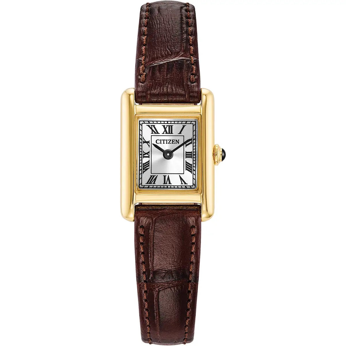 Ladies Gold Tone Citizen Eco Drive Fio Roma Watch on Strap