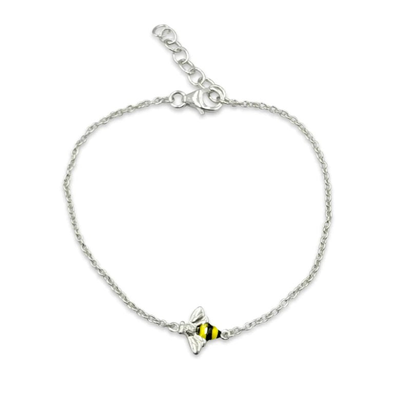Sterling Silver Enamel Bee Bracelet ST Hopper