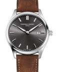 Mens Steel Frederique Constant Classics Quartz Watch on Leather Strap