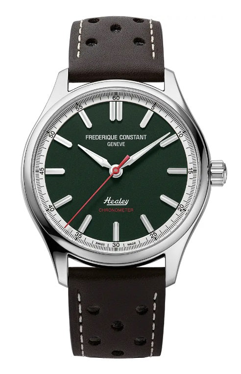 Mens Steel Frederique Constant Vintage Rally Healey Watch on Leather Strap