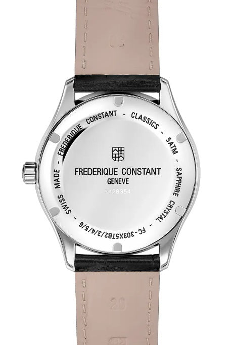 Mens Steel Frederique Constant Classics Index Automatic Watch on Leather Strap
