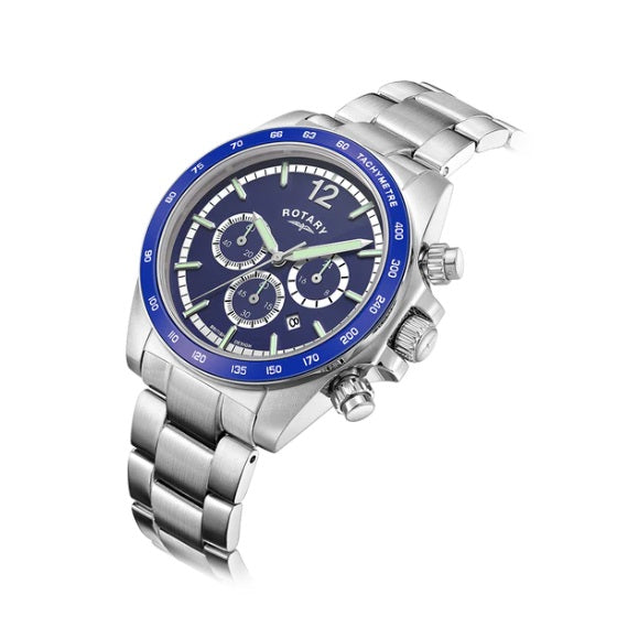 Mens Steel Rotary Henley Chronograph Watch on Bracelet