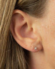 9ct White Gold Diamond Set Star Stud Earrings