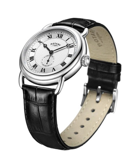 Gents Steel Rotary Canterbury &#39;Sherlock&#39; Watch on Leather Strap