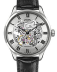 Gents Steel Rotary Skeleton Automatic Watch on Leather Strap