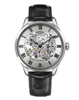 Gents Steel Rotary Skeleton Automatic Watch on Leather Strap