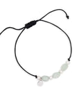 Sterling Silver Claudia Bradby Pearl and Jade friendship bracelet With adjustable cord