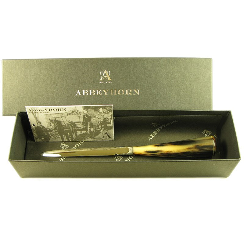 Letter Opener - Cow Horn Handle - Old Style Blade
