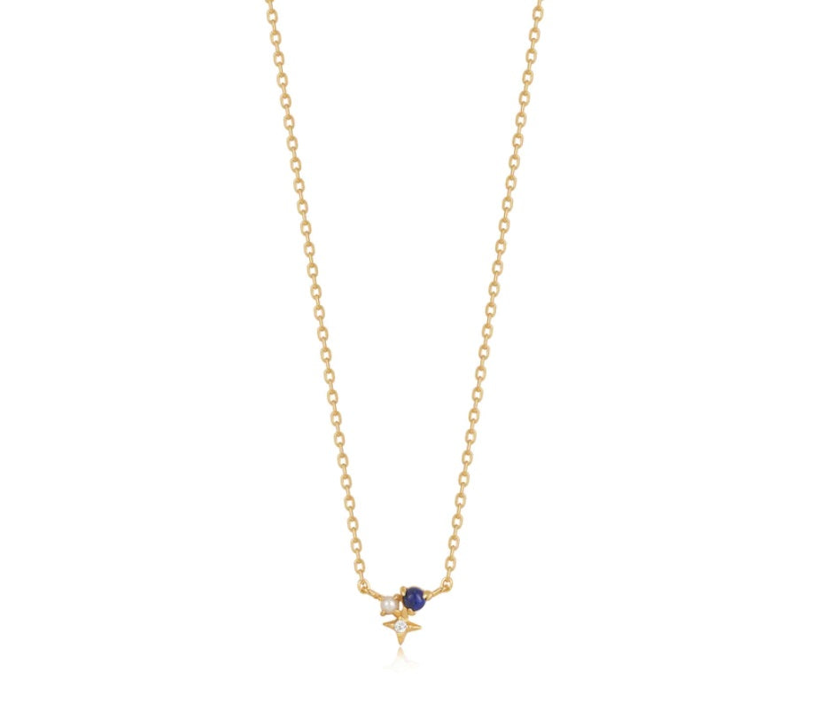 Gold Vermeil Ania Haie Lapis Star Necklace