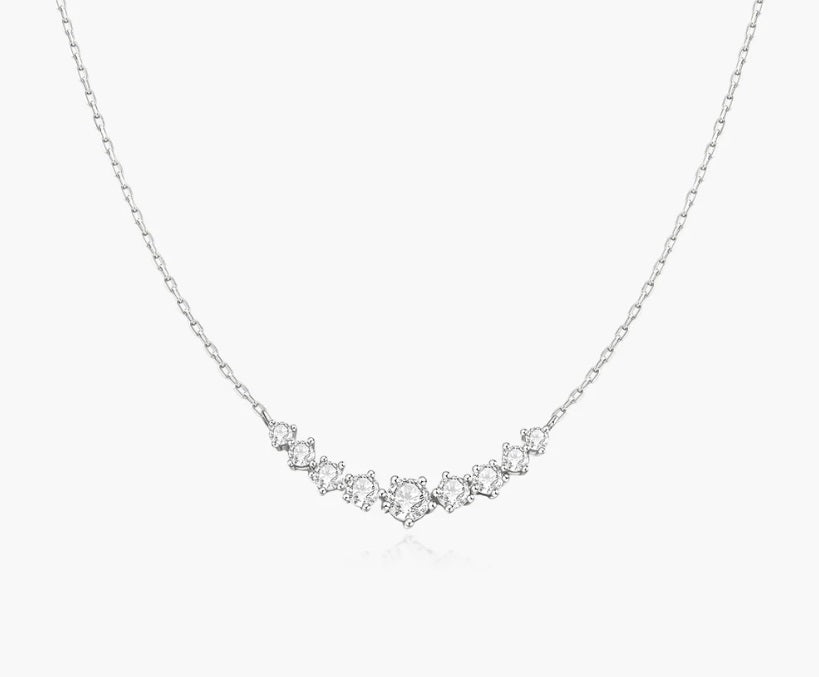 Sterling Silver Ania Haie Graduated Pavé Arc Necklace