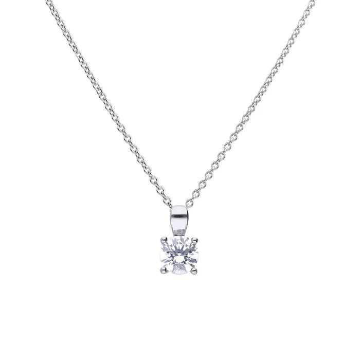 Sterling Silver Diamonfire 1.50ct Claw Set Zirconia Necklace