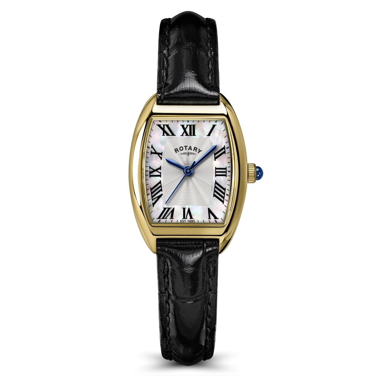 Ladies Gold PVD Rotary Heritage Astoria Tonneau Watch on Leather Strap
