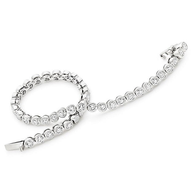 18ct White Gold 3.02ct Diamond Tennis Bracelet