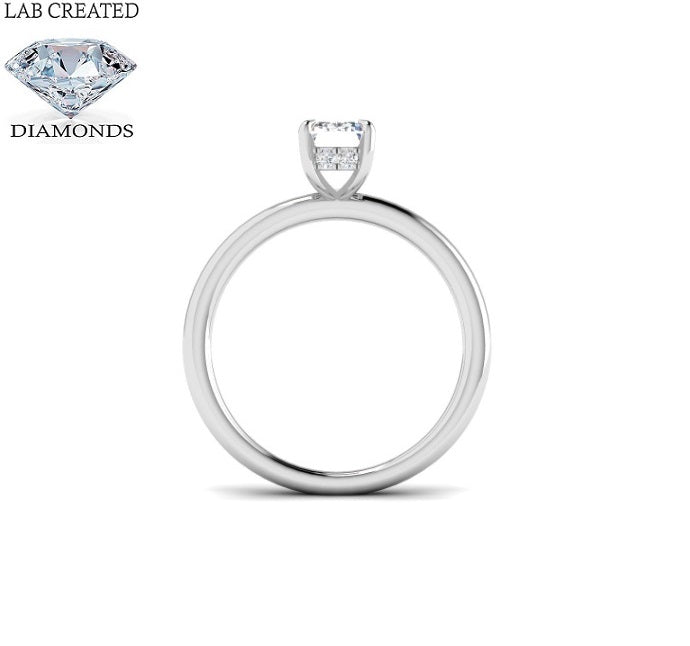 9ct White Gold 1.14ct Laboratory Grown Radiant Cut Solitaire Diamond Ring