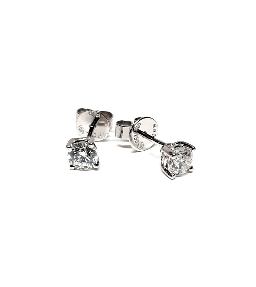 Pre Owned 18ct White Gold 0.50ct Claw Set Diamond Stud Earrings