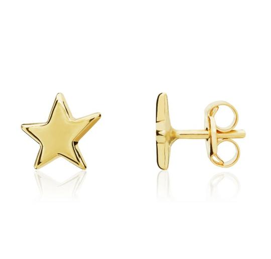 9ct Yellow Gold Star Stud Earrings