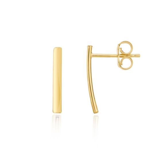 9ct Yellow Gold Bar Drop Earrings