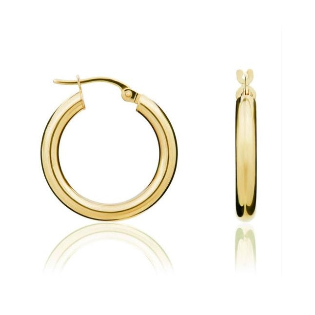 9ct Yellow Gold Polished Hoop Earrings