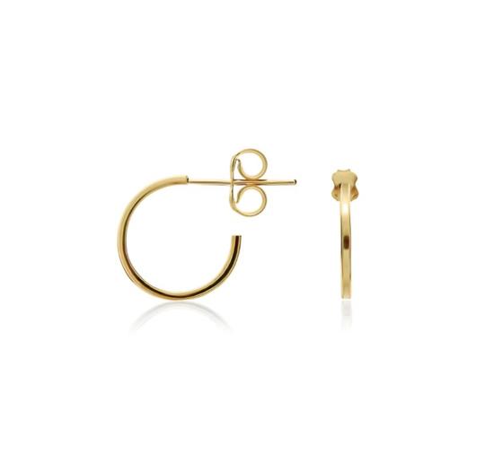 9ct Yellow Gold Plain Small Hoop Earrings