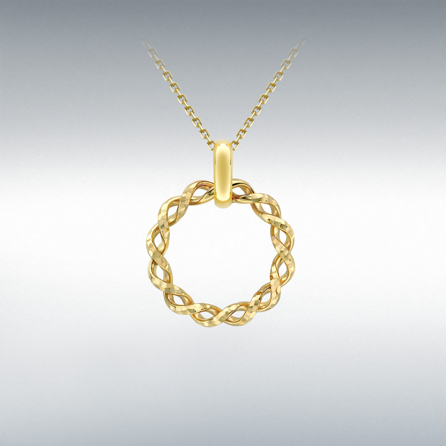 9ct Yellow Gold Twist Circle Necklace