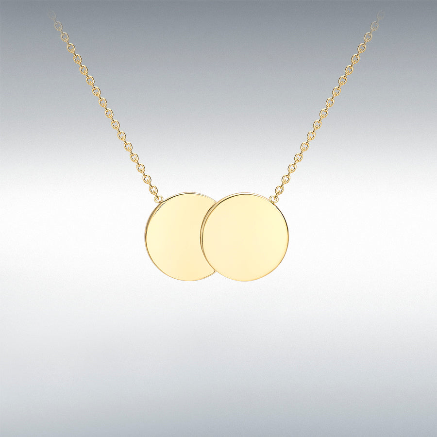 9ct Yellow Gold Double Disc Necklace