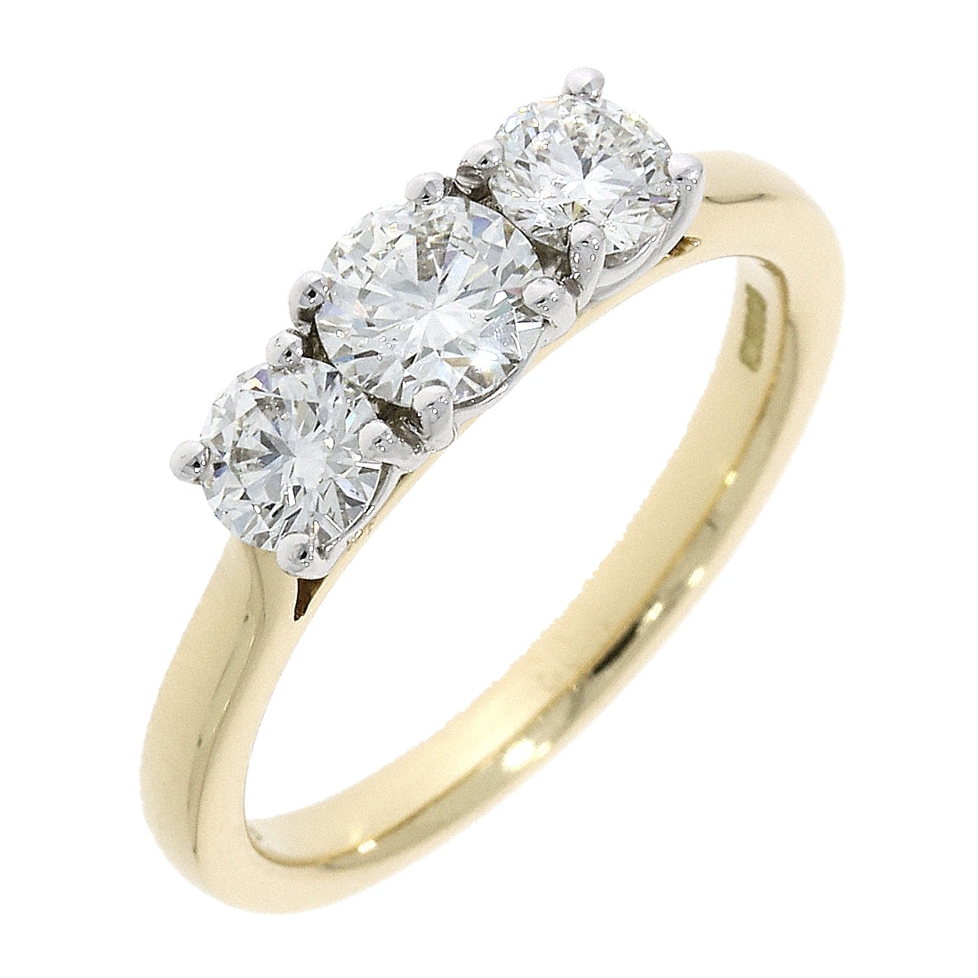 18ct Yellow Gold 1.03ct 3 Stone Diamond Ring