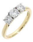 18ct Yellow Gold 1.03ct 3 Stone Diamond Ring