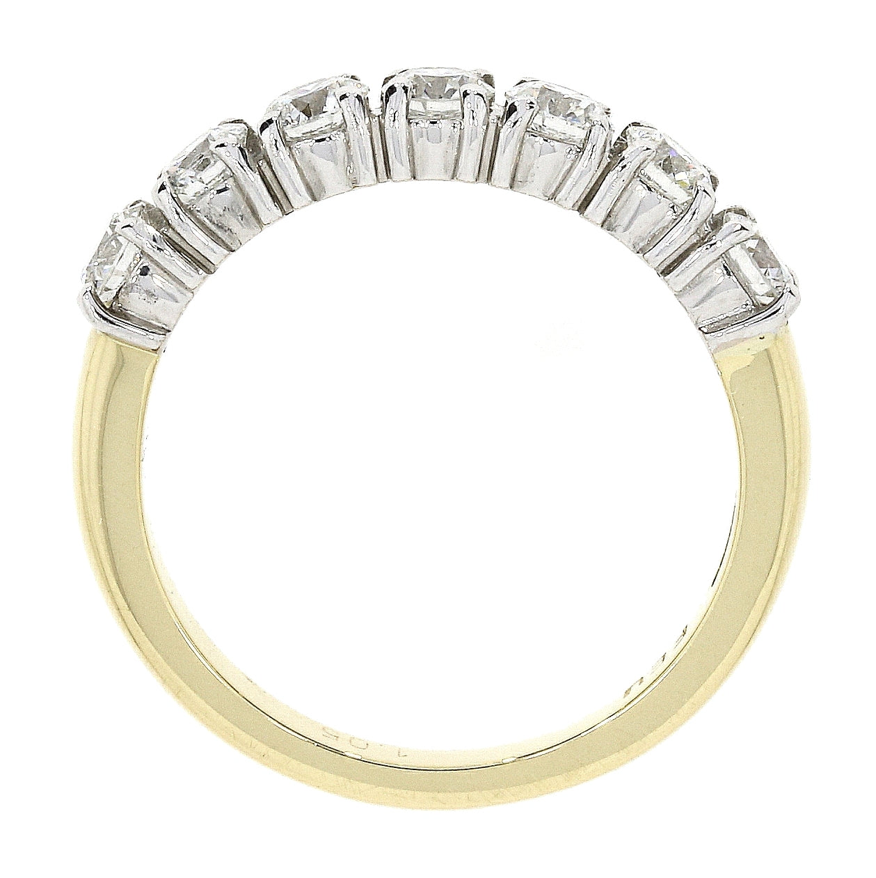 18ct Yellow Gold 1.00ct Diamond Half Eternity Ring