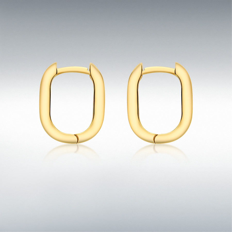 9ct Yellow Gold Rectangular Hoop Earrings